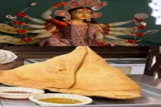 Datia Bhajiya and samosas are offered to goddess Durga