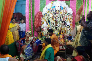 Kumari puja of orphan children in Ashram in Hooghly