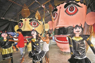 Durga idol immersion in Patna