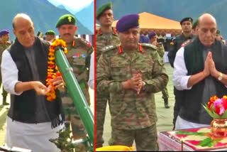 Defense Minister performs 'Shastra Puja' in army camp at Auli