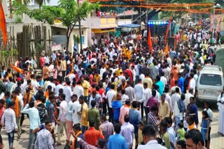 Grand drive for Vijayadashami Shobhayatra in Davanagere