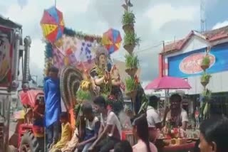 Devotees immersed the idol of durga