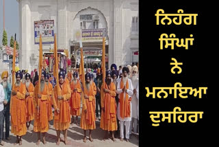 Nihang Singhs celebrated Dussehra in Sri Chamkaur Sahib