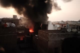 fire in junk warehouse in panipat