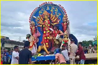 Durga idol immersion in Assam