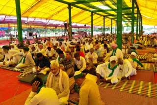 Farmers gather for 3-day MSP Guarantee Kisan Morcha session in Punjab Khod