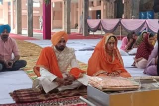 AAP MLA NARINDER KAUR GOT MARRIED  PATIALA  PUNJAB  Mandeep Singh  നരീന്ദർ കൗർ  എഎപി എംഎൽഎ  എഎപി എംഎൽഎ വിവാഹിതയായി  നരീന്ദർ കൗർ വിവാഹിതയായി  പാർട്ടി പ്രവർത്തകൻ  പഞ്ചാബ്‌ മുഖ്യമന്ത്രി  ഭഗവന്ത് മൻ