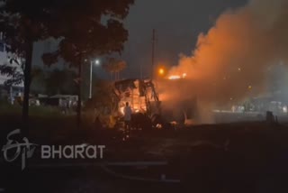 Bus Caught Fire in Nashik