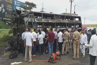 Nashik passenger bus caught in fire