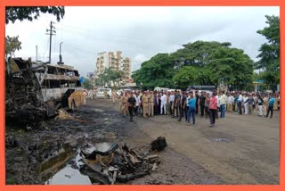 Bus Caught Fire in Nashik