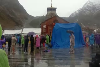 Rain in Kedarnath Dham