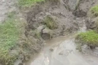 Erosion of road in Jonai