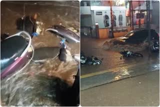 Bikes washed out over heavy rain  heavy rain in Hubli  Waterlogged in Hubli roads  ಗಂಡುಮೆಟ್ಟಿದ ನಾಡಿನಲ್ಲಿ ವರುಣನ ಅರ್ಭಟ  ಮಳೆ ನೀರಿನಲ್ಲಿ ಕೊಚ್ಚಿ ಹೋದ ಬೈಕ್​ಗಳು  ಹುಬ್ಬಳ್ಳಿ ಧಾರವಾಡದಲ್ಲಿ ನಿನ್ನೆ ರಾತ್ರಿ ಸುರಿದ ಮಳೆ  ಹಲವು ಬಡಾವಣೆ ಜಲಾವೃತ  ಮಹಾನಗರ ಪಾಲಿಕೆ ಸಹಾಯವಾಣಿ  ವಿವಿಧ ಜೋನ್​ಗೆ ಅಧಿಕಾರಿಗಳ ನೇಮಕ