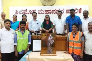 Awarded to Shivamogga in Swachh Survey Campaign