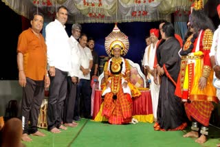 Minister Sudhakar wear the Yakshagana dress