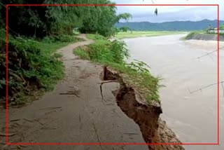 River erosion in Jonai