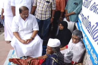 KPCC President K Sudhakaran  K Sudhakaran expressed his support to Dayabhai  Dayabhai  KPCC  Congress  ദയാഭായി  കെ സുധാകരന്‍  എൻഡോസൾഫാൻ  നിരാഹാര സമരം  Hunger strike by Dayabhai  കെപിസിസി പ്രസിഡന്‍റ് കെ സുധാകരന്‍