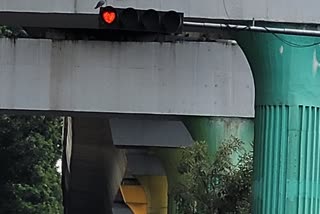 Red heart in Bangalore traffic signals