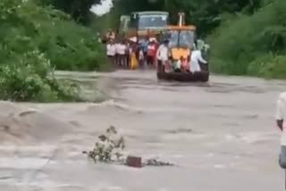 People used JCB bucket to cross ditch