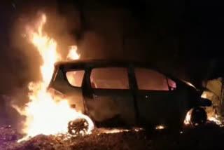Running Car caught Fire in Ajmer