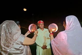 MP Arjunlal Meena celebrates Karva Chauth