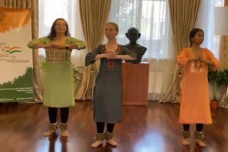 Kazakh students perform traditional Indian dance form at Swami Vivekananda Cultural Centre in Astana