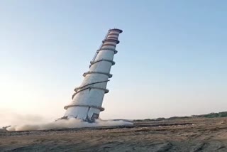 Power Plant Chimney demolished in korba