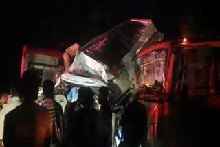 Horrific accident near Hassan 9 People died who went take take darshan of ManjunathswamyEtv Bharat