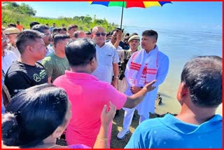 Minister Pijush Hazarika visited erosion of Chabua