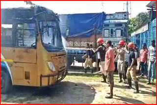 Passenger bus caught fire in Biswanath