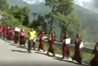 Tibetans stage protest in Dharmsala