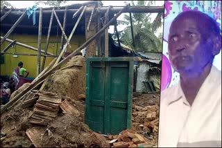 Old man died after house wall collapses in haveri