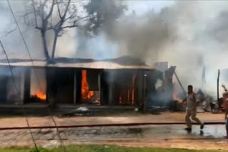 Fire in Tripura village