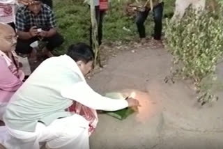 atul bora celebrates kati bihu in bokakhat