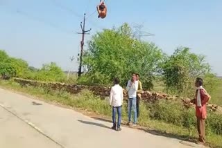 man stunts on electric wires