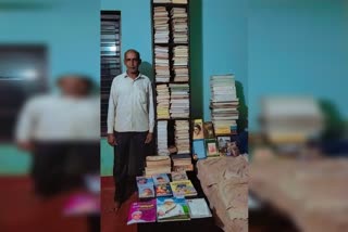 A library of books in the house of a Gujari trader