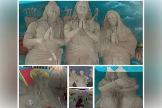 Etv Bharatஅயோத்தி ராமர் கோவில் களைகட்டும் தீபாவளி கொண்டாட்டம் - மணல் சிற்பத்தில் ராமயண கதைகள்