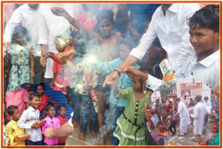 Diwali with children selling goods on street