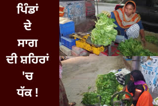 Women sell saag for a living on the road, people in cities take fresh greens from the women