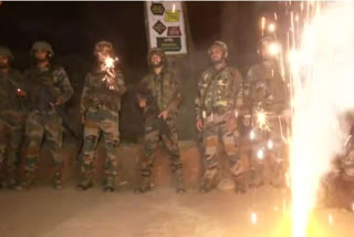 Army soldiers celebrate Diwali in Akhnoor