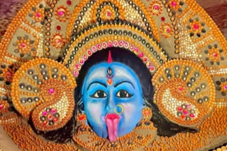 Sudarsan Pattnaik creates Goddess Kali's sand art on the occasion of Diwali
