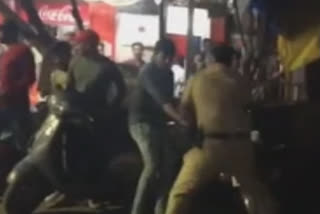 Cops cane cricket buffs in Pune while celebrating Team India's victory over Pakistan