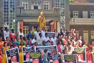 protest against minster v Somanna