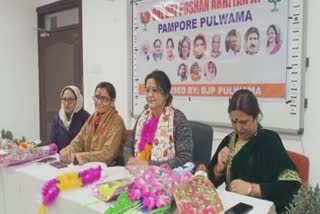 bjp-mahila-morcha-organises-one-day-workshop-for-women-workers-at-jkedi-pampore