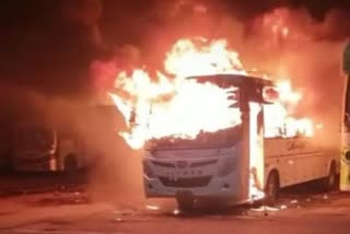 bus fire accident Ranchi