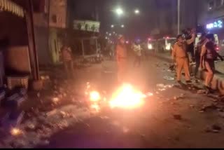 stone pelting occurred near Muslim Medical center in Panigate Vadodara GujaratEtv Bharat