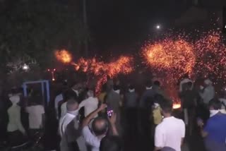 People celebrated Diwali with Ingoriya firecrackers in Savarkundla Amreli Gujarat