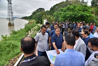 Assam CM Vsited old DC office site at Panbazar & inspected ongoing work on proposed Brahmaputra riverfront beautification project