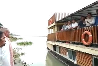 sarbananda sonowal inspects erosion in chabua