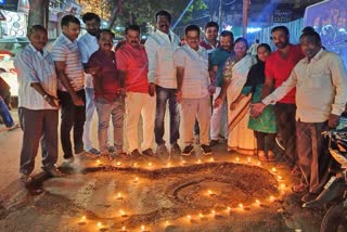 Congress activists Protest at Davangere